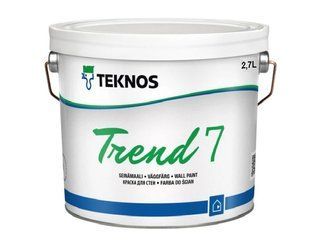 Фарба акрилатна інтер&rsquo;єрна напівматова Teknos Trend 7 для стін і стель Біла 2.7 л LM-F-0373 &mdash; фото товару LEMBAR