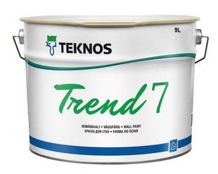Фарба акрилатна інтер&rsquo;єрна напівматова Teknos Trend 7 для стін і стель Біла 9 л LM-F-0374 &mdash; фото товару LEMBAR