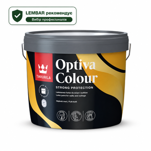 Фарба акрилова інтер&rsquo;єрна глибокоматова Tikkurila Optiva Colour для стін і стель Біла 9 л LM-F-0297 &mdash; фото товару LEMBAR