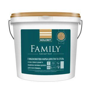 Фарба латексна інтер&rsquo;єрна глибокоматова Kolorit Family для стін і стель Біла 2.7 л LM-F-0383 &mdash; фото товару LEMBAR