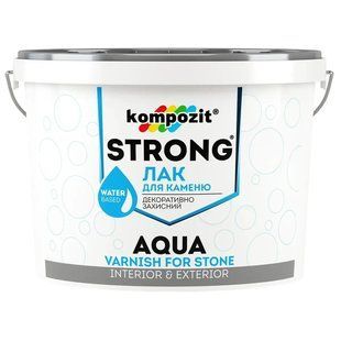 Лак акриловий Kompozit Strong Aqua для каменю Безбарвний Глянцевий 0,75 л LM-L-0046 &mdash; фото товару LEMBAR