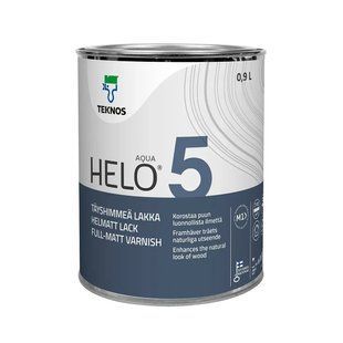 Лак поліуретановий Teknos Helo Aqua 5 для паркету та меблів Безбарвний Глибокоматовий 0,9 л LM-W-0125 &mdash; фото товару LEMBAR