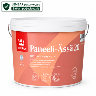 Лак акриловий Tikkurila Paneeli-Assa 20 панельний Безбарвний Напівматовий 9 л LM-W-0073 &mdash; фото товару LEMBAR