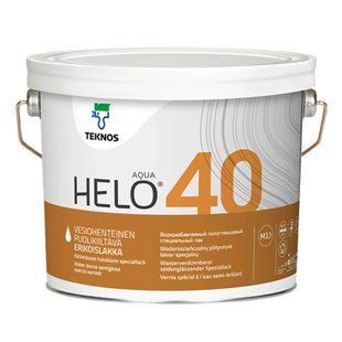 Лак поліуретановий Teknos Helo Aqua 40 для паркету та меблів Безбарвний Напівглянцевий 2,7 л LM-W-0134 &mdash; фото товару LEMBAR
