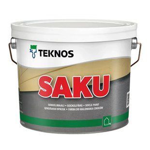 Фарба акрилатна фасадна лугостійка матова Teknos Saku для цоколя та бетону Біла 2.7 л LM-F-0353 &mdash; фото товару LEMBAR