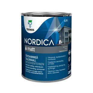 Фарба акрилатна фасадна глибокоматова Teknos Nordica Matt для деревини Біла 0.9 л LM-F-0358 &mdash; фото товару LEMBAR